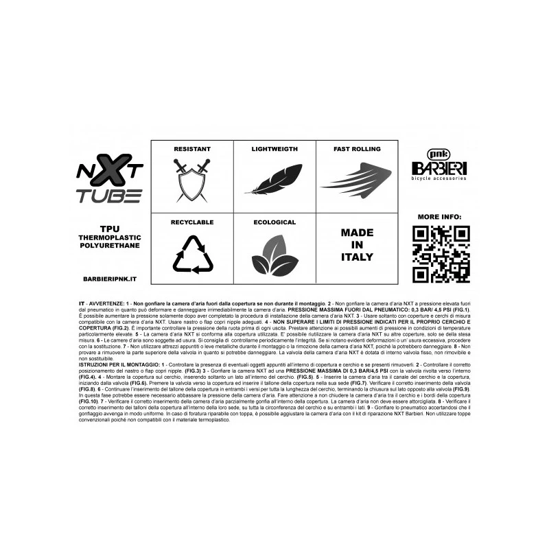 Camera D'aria Antiforatura BARBIERI NXT MTB 29"X2.0-2.6 135 Gr 5 Camera D'aria Antiforatura BARBIERI NXT MTB 29"X2.0-2.6 135 Gr - immagine 5