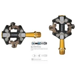 Pedali MTB Exustar PM 222 TI Spd Gold In Titanio