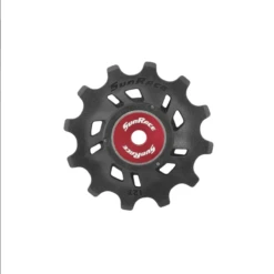 SUNRACE Puleggia Cambio Universale 12T Cuscinetti Standard Nero/Rosso